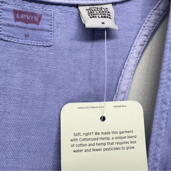 Levi's Radon Cut-Out Women Romper Purple Size Medium Pocket Soft Downtown Girl - Picture 10 of 14